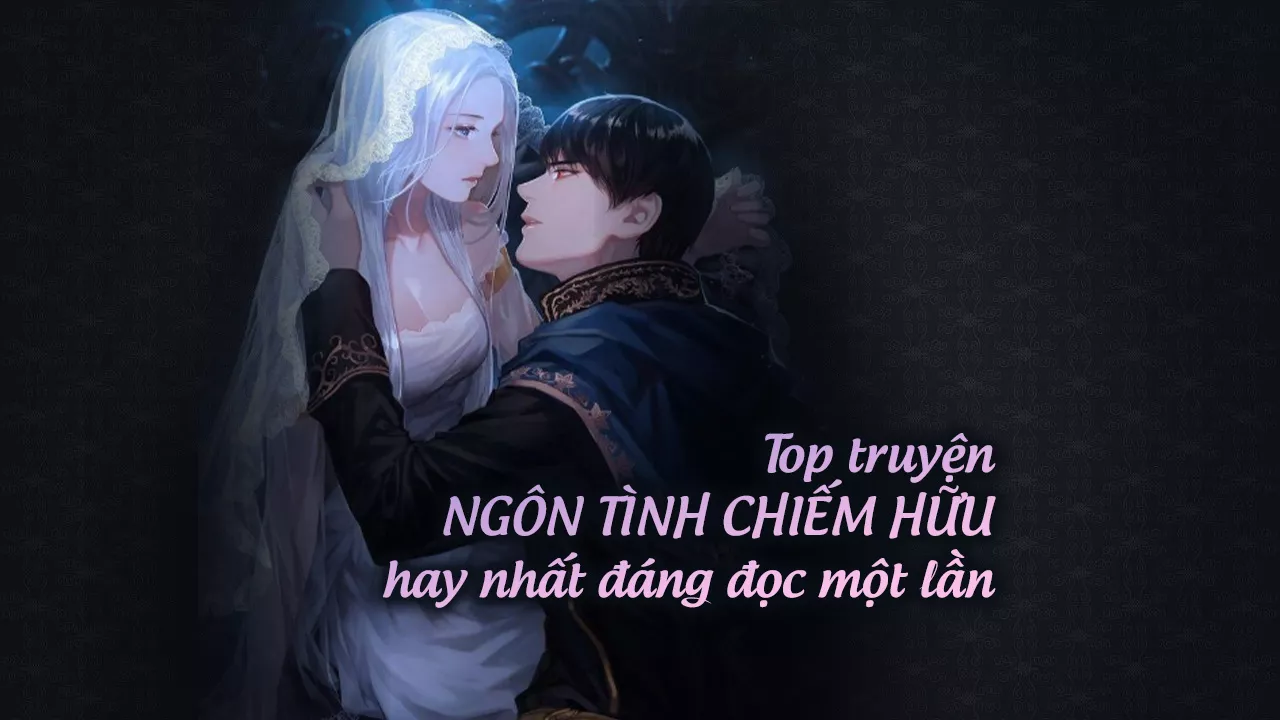 alt text: Hình ảnh minh họa truyện ngôn tình chiếm hữu, với tông màu đỏ đen chủ đạo, thể hiện sự bí ẩn và kịch tính.