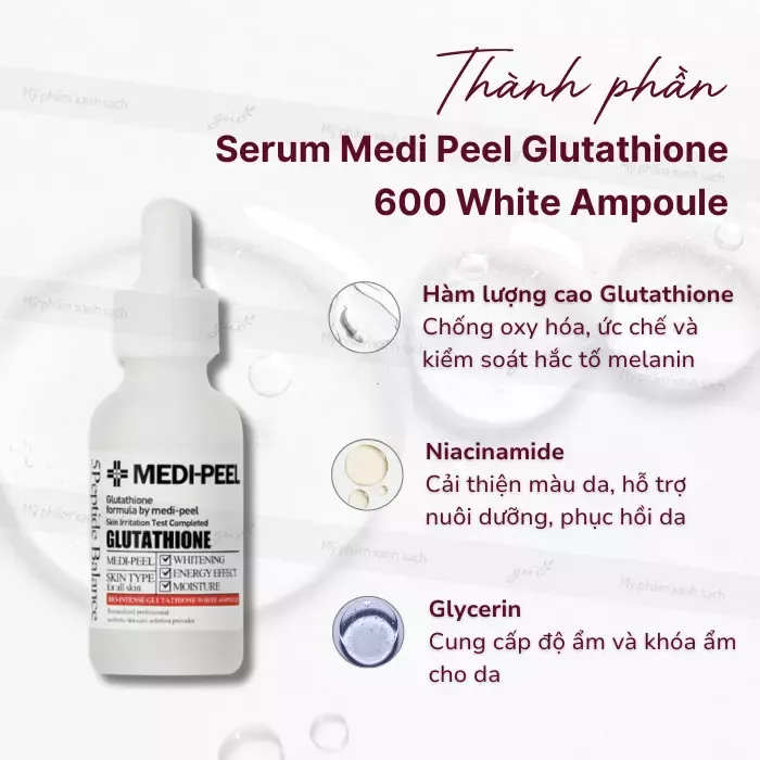 Thành phần serum Medi Peel Glutathione 600 White Ampoule